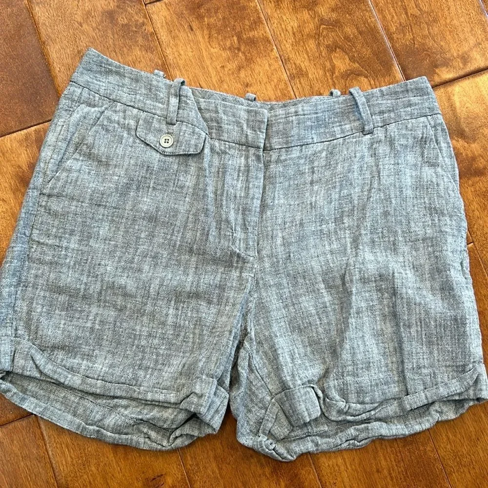 Talbots grey cotton linen shorts size 10